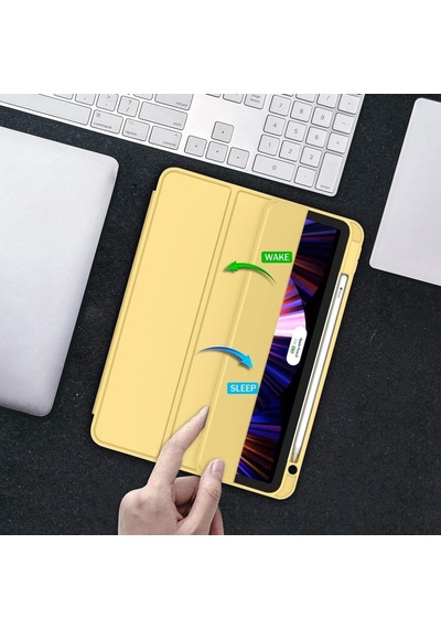 Apple Uyumlu iPad, Pro 12.9 5. Nesil 2021 Kılıf Kalem Bölmeli Smart Case