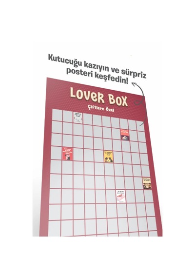 Çiftlere Özel Kazı Kazan Poster Lover Box 100 Görevli Scratch Off Aşk Oyunu Tablosu