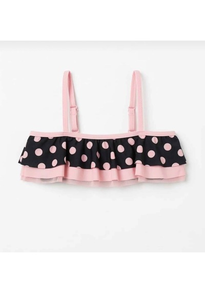 Nurbebe Puantiye Desenli Kız Çocuk Bikini Takımı Pembe