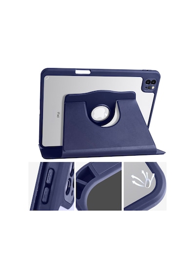 Apple Uyumlu iPad 10.9 2022 10.nesil Termik Kalem Bölmeli Dönebilen Kılıf Kılıf