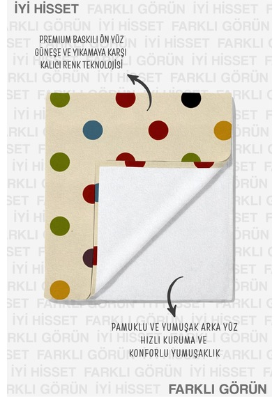 Puantiyeli Renkli Benekli Plaj Havlusu - Modern Minimalist Krem Zemin Hızlı Kuruyan Mikrofiber Havlu Pastel Rüyası Puantiyeli Renkli Benekli Plaj Havlusu - Modern Minimalist Krem Zemin Hızlı Kuruyan Mikrofiber Havlu Pastel Rüyası