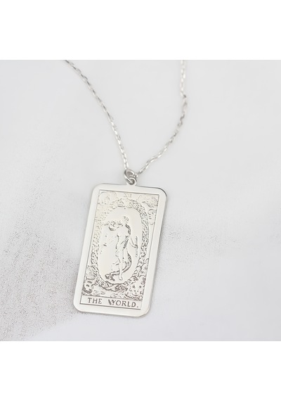 Glorria Kişiye Özel Gümüş Tarot Kartı Kolye