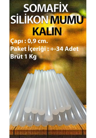 Sıcak Silikon Çubuğu Kalın Tip 1 Paket Bürt 1 Kg Ağırlığında