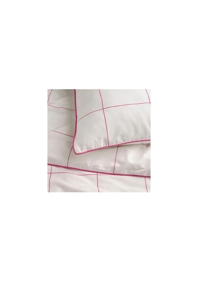 Ikea Bredvecklare Tek Kişilik Nevresim Seti Beyaz Pembe 150 X 200/50 X 60 Cm Açık Pembe - Beyaz
