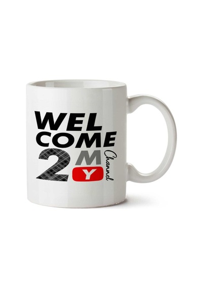 Youtubers Welcome 2 My Channel Vloggers Edition İki Tarafı Baskılı Kupa Bardak Çok Renkli