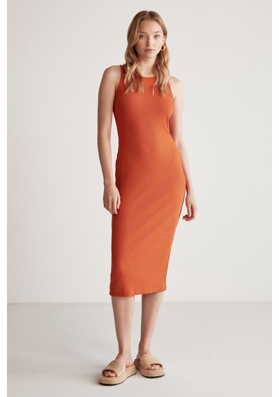 Grımelange Carına Kadın Geniş Fitilli Esnek Kumaşlı Vücüda Oturan Bodycon Maxi Kiremit Rengi Elbise Kiremit Rengi Grımelange Carına Kadın Geniş Fitilli Esnek Kumaşlı Vücüda Oturan Bodycon Maxi Kiremit Rengi Elbise Kiremit Rengi