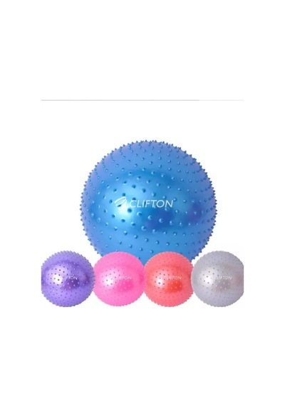 Tr Dikenli Yoga Pilates Aerobik Jimnastik Topu 65 Cm + Pompa, Tek Ebat, Dknlipembe65, Pembe