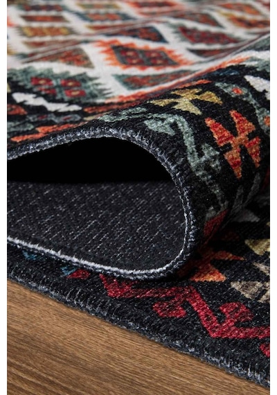 Valencıa 1505 Renkli Kaymaz Taban Yıkanabilir Modern Halı Kilim Çok Renkli