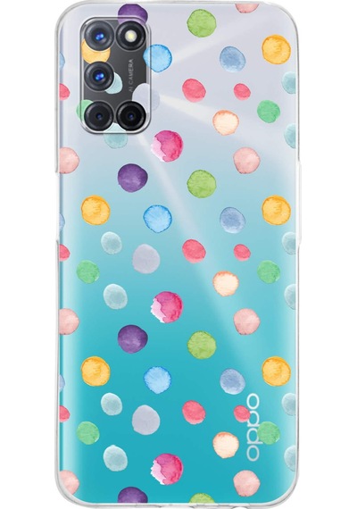 Oppo A52 İle Uyumlu Water Color 6 Kamera Korumalı Şeffaf Kılıf Şeffaf