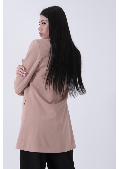 Feminist Bej Astarlı Düğme Kapamalı Blazer Ceket 0105123.55 Bej