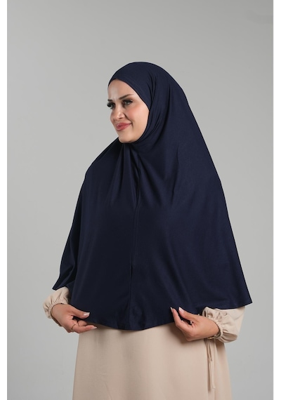 Hürrem Bone Lacivert Pratik Hazır Geçmeli Tesettür Eşarp Viskon Pratik Namaz Örtüsü 2201 02 Lacivert