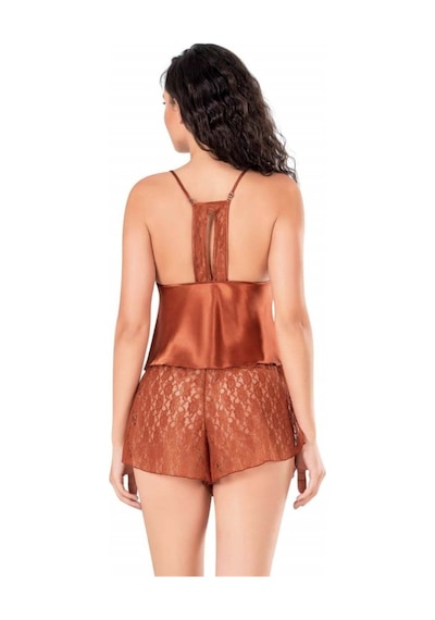 Lisinya Tarçın Saten Babydoll Şort Takımı Tarçın