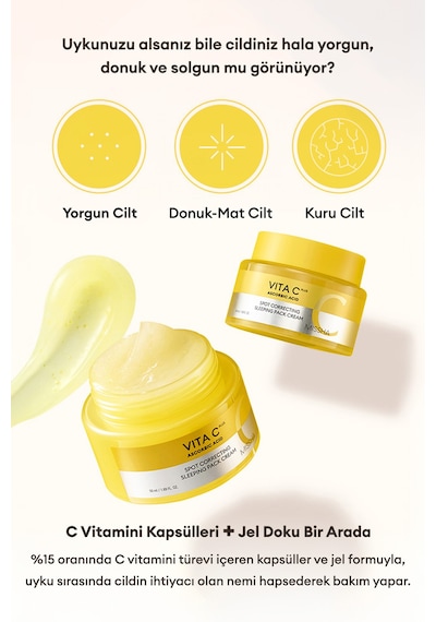 Leke Karşıtı C Vitamini İçerikli Uyku Maskesi Vita C Plus Spot Correcting Sleeping Pack Cream
