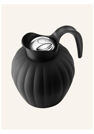 Georg Jensen Bernadotte Vakumlu Şişe, 800 Ml, Paslanmaz Çelik, Kaburgalı Tasarım Termoslar Siyah