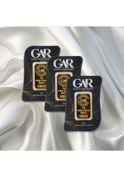 3 Adet 5 Gr 24 Ayar Gram Altın