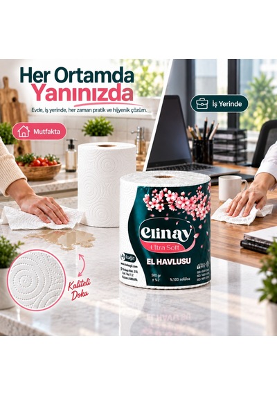 Ultra Soft Xl El Havlusu %100 Selüloz 500 G X 6 Adet