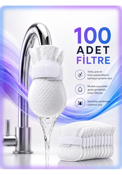 100 Adet Musluk Ucu Filtresi Pas, Tortu, Kum Ve Kir Tutucu Pratik Su Filtresi 1
