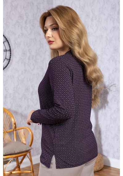 Mutlu City Kadın Yeni Model Yüksek Kalite Yuvarlak Yaka Patlı Orta Yaş Anne Penye Bluz 6575 Mürdüm Mutlu City Kadın Yeni Model Yüksek Kalite Yuvarlak Yaka Patlı Orta Yaş Anne Penye Bluz 6575 Mürdüm