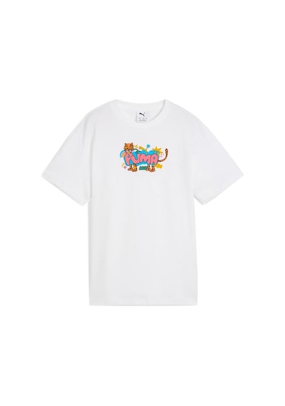 Puma Graphic Leopard Kız Çocuk Beyaz Tişört