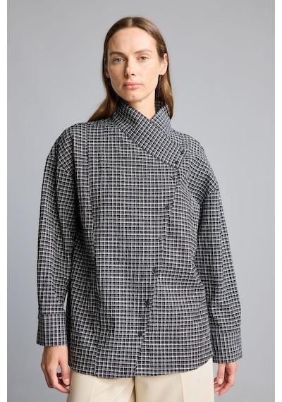 Defacto Regular Fit Asimetrik Düğmeli Kırışık Dokulu Tunik I3865ax26aubk81 Siyah-bk81