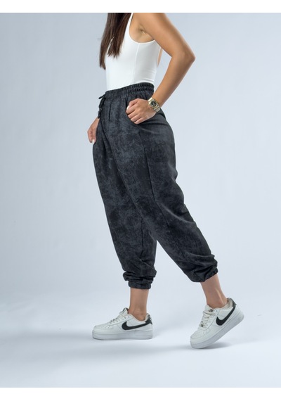 Cocopelli Siyah Baskılı Kadın Jogger Pantolon Coc3343