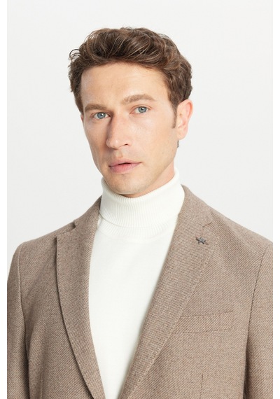 Altınyıldız Classıcs Erkek Bej Yünlü Slim Fit Dar Kesim Mono Yaka Torba Cepli Esnek Blazer Ceket Altınyıldız Classıcs Erkek Bej Yünlü Slim Fit Dar Kesim Mono Yaka Torba Cepli Esnek Blazer Ceket