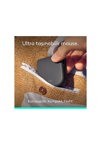Logıtech Mobi Fold Ultra Kompakt Katlanabilir Bluetooth Mouse Siyah 910-007604 Mobi Fold Ultra 910-007604