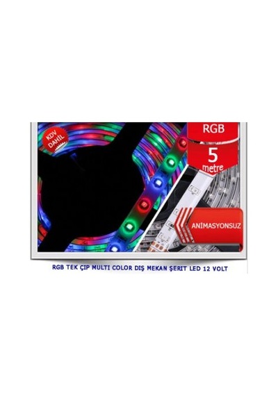 Alles Tek Çipli Silikonlu Rgb Şerit Led (5 Metre Animasyonsuz)