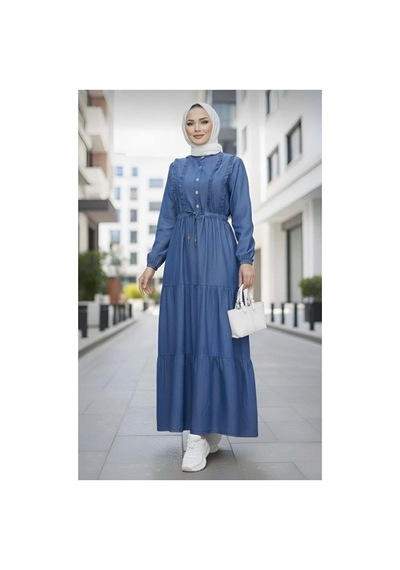 Hb Harma Time Butik Kadın Fırfır Detaylı Düğmeli Koyu Kot Mavi Elbise Koyu Mavi Koyu Mavi Hb Harma Time Butik Kadın Fırfır Detaylı Düğmeli Koyu Kot Mavi Elbise Koyu Mavi Koyu Mavi