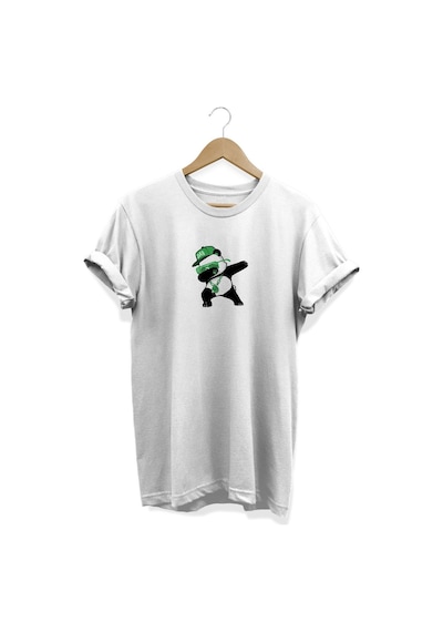 Panda Baskılı Beyaz T-shirt Beyaz