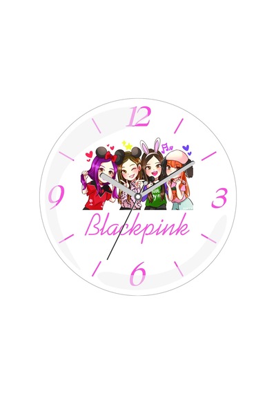 Blackpink Black Pink Anime Yazı En Çok Satılan Çap 30cm Sessiz Akar Bombeli Gerçek Cam Duvar Saati Çok Renkli