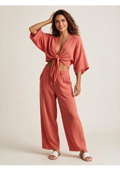 Nealirsanall.com Önü Bağlamalı Crop Bolero - Geniş Kollu Müslin Yazlık Bluz Siyah