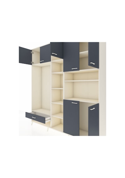 Hyperion Dolap 11 Raflı Tek Çekmeceli 7 Kapaklı 220x44x243 Aytaşı-antrasit/antrasit Çok Renkli Hyperion Dolap 11 Raflı Tek Çekmeceli 7 Kapaklı 220x44x243 Aytaşı-antrasit/antrasit Çok Renkli