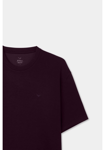 D's Damat Ds Damat Comfort Kalıp Mürdüm Yumuşak Viskon Karışımlı Rahat Bisiklet Yaka Tişört 6hc14ort10013 Mrd