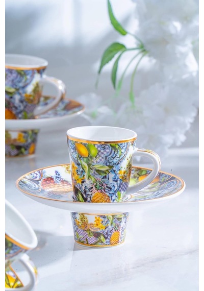 Capri 6 Kişilik Porselen Kahve Fincanı Takımı - 90 Ml Ryl-07038/8-cap Renkli Ryl-07038/8-cap Diğer