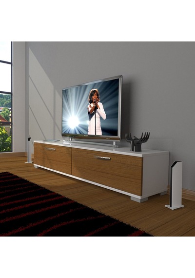 Decoraktiv Eko 140 Mdf Std Tv Ünitesi Tv Sehpası - Beyaz - Ceviz Beyaz - Ceviz
