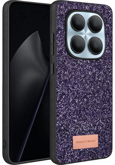 Onegif Xiaomi Redmi Note 15 Pro 5g Bright Simli Kapak - Derin Mor - Derin Mor