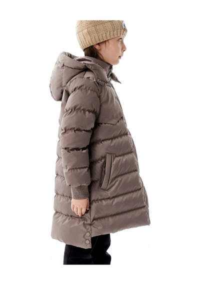 Kız Çocuk Kapüşonlu Kışlık Şişme Mont 51356 Kahve