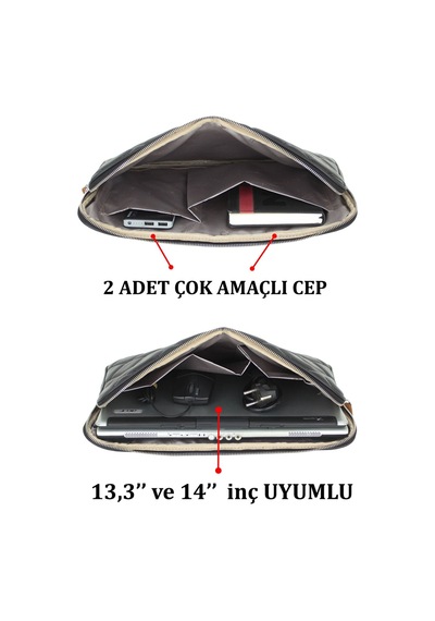 Case Club Apple Uyumlu MacBook Air Pro 13-14" Su Geçirmez Laptop Kılıfı Siyah