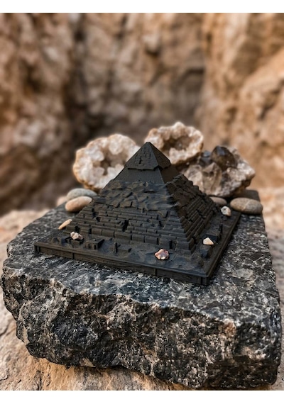 Giza Piramidi Biblosu Antik Mısır Mimari Maket Heykel Mat Siyah 15 Cm Çalışma Masası Ve Kitaplık Dekoru Tarih Ve Mimarlık Severlere Yeni İş Hediyesi 15cm