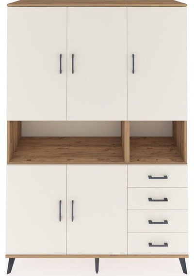 Hyperion Dolap 7 Raflı 4 Çekmeceli 5 Kapaklı 132x44x195 Çam-a... Çam