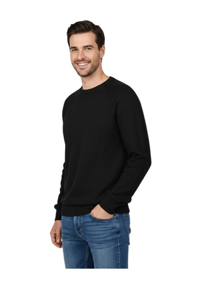 Raymons Erkek Spor Reklam Kol Kazak Regular Fit Bgl-st04949 Siyah