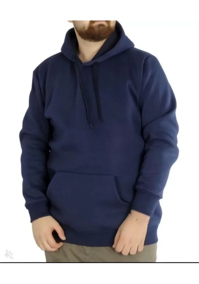 Etiler Collection Erkek Uzun Kol Kapşonlu Basic Sweatshirt Hoodie - Lacivert