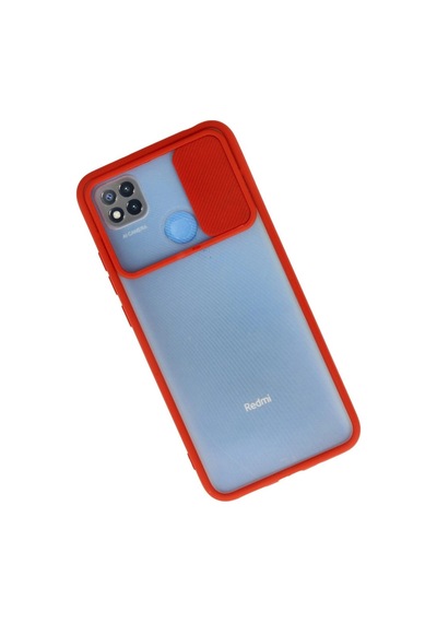 Redmi 9c Kılıf Palm Buzlu Kamera Sürgülü Silikon - Kırmızı İtdark31224