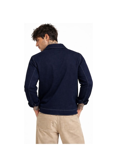 Freemen Erkek Dikiş Detaylı Oversize Gabardin Mevsimlik Ceket & Mont-388 Lacivert