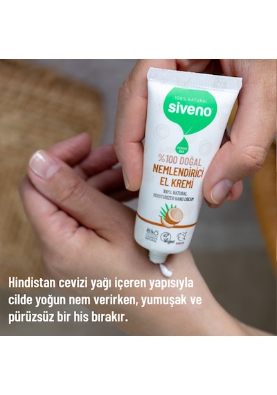 Siveno %100 Doğal El ve Vücut Kremi Hindistan Cevizi Avokado Yoğun Nemlendirici Onarıcı Vegan 50 ML