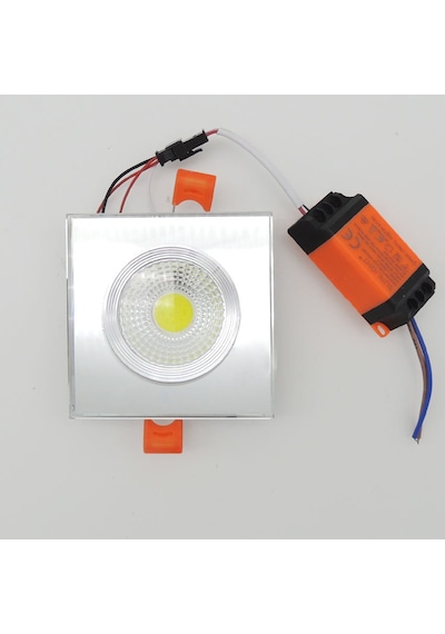 Sunlight Sıva Altı Kare Camlı Led Spot Armatür 10W Gün Işığı Gün Gri
