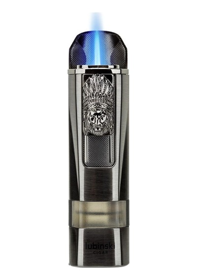 Lubinski Lion Sehpalı Delicili Tek Torch Puro Çakmağı Silver