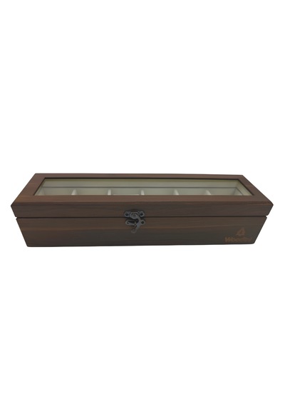 Woodini Premium Krem 6'lı Ahşap Saat Kutusu - Yeni Nesil Yastıklı