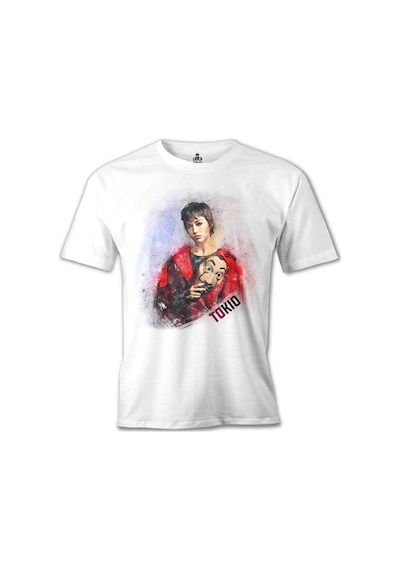 La Casa De Papel - Tokio Mask Beyaz Erkek Tshirt
